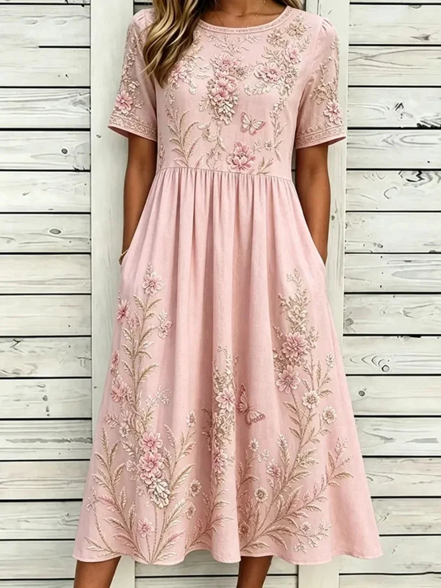 Beatrice | Floral Butterfly Midi Dress