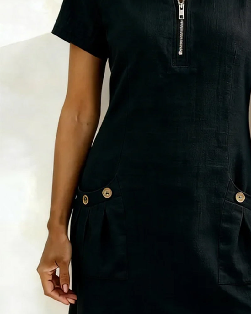 Van Elst Mode® | Katoenen jurk met ritssluiting