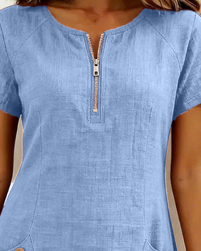 Van Elst Mode® | Katoenen jurk met ritssluiting
