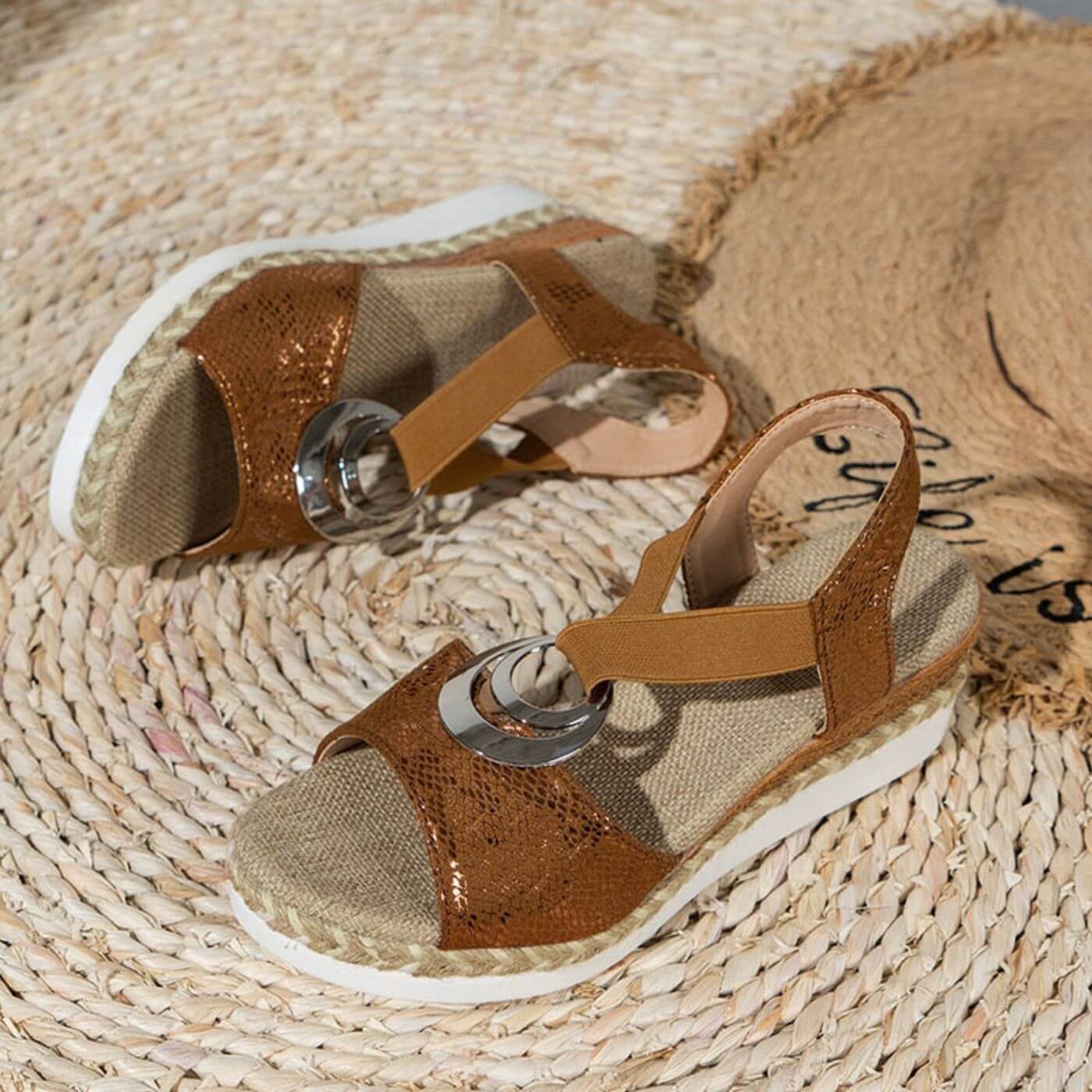 Adele | Metallic Ring Comfort Sandals