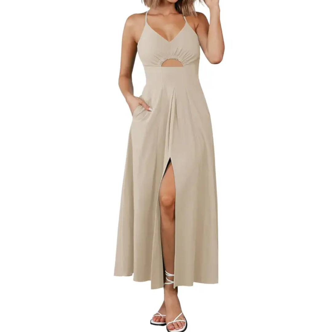 SOLÈNE™ – Sleeveless Spaghetti Strap Maxi Dress