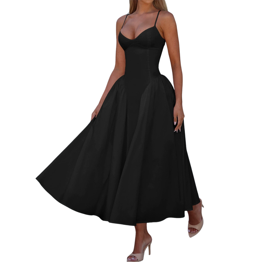 GENEVRE™ – Sleeveless Waist-Cinched Maxi Dress