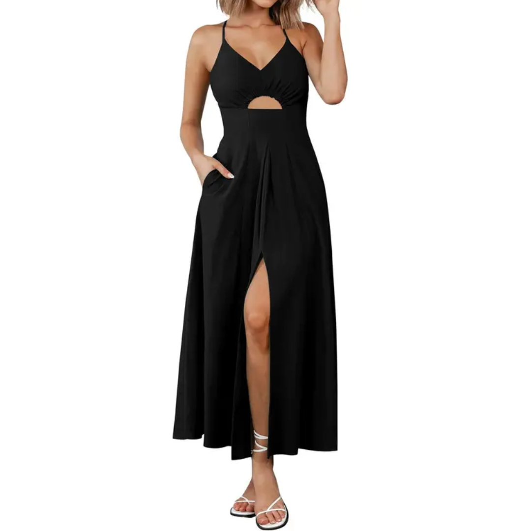 SOLÈNE™ – Sleeveless Spaghetti Strap Maxi Dress
