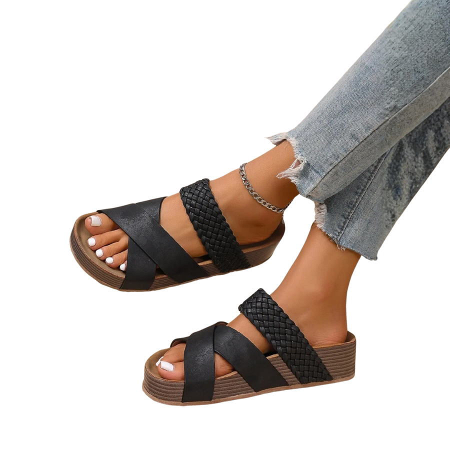 CORI™ – Woven Crossband Thick Sole Sandals