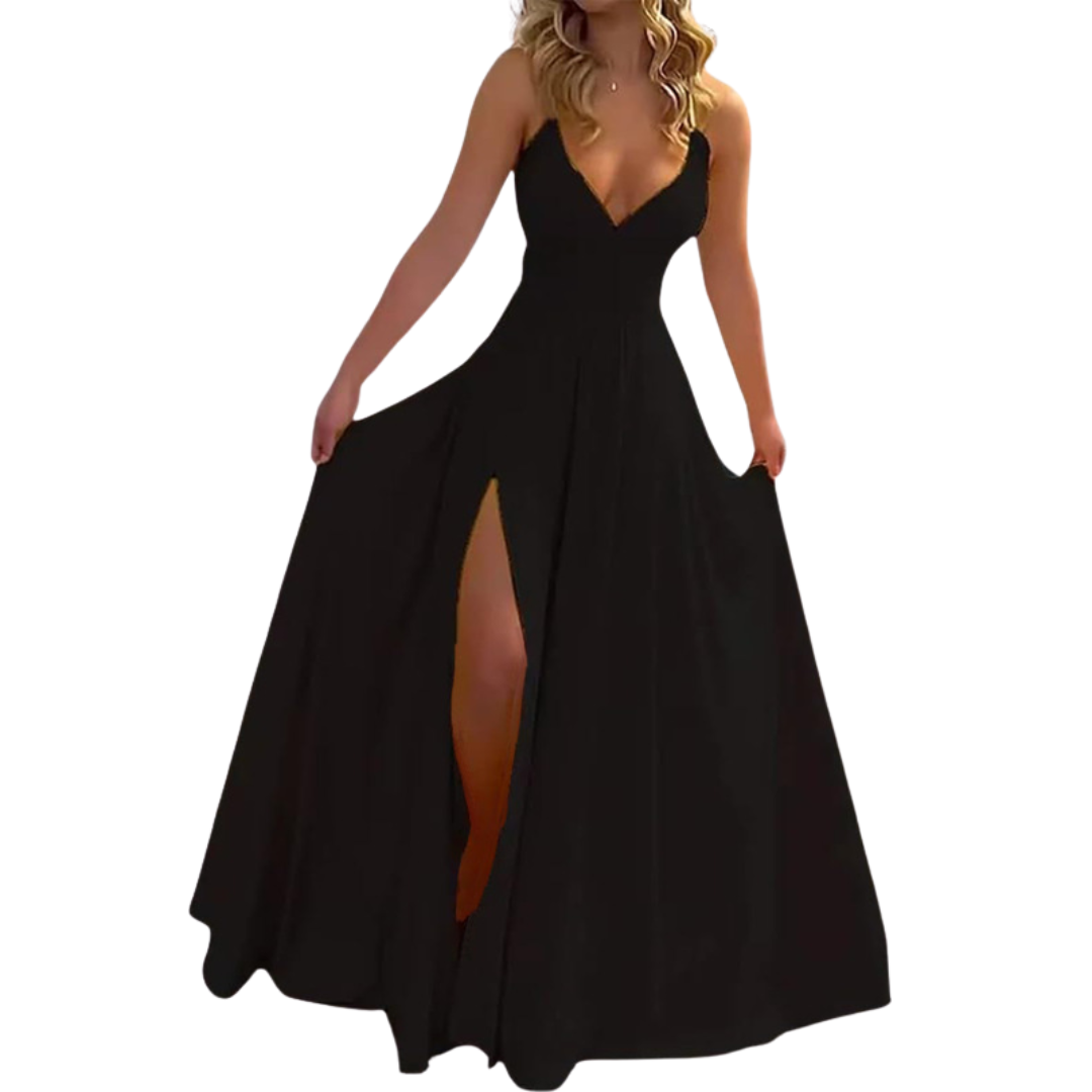 ROXANNE™ – Sleek Spaghetti Strap Slit Maxi Dress
