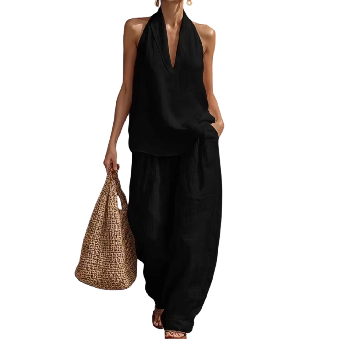 ZURI™ – Breezy Halter Wide-Leg Two Piece Set
