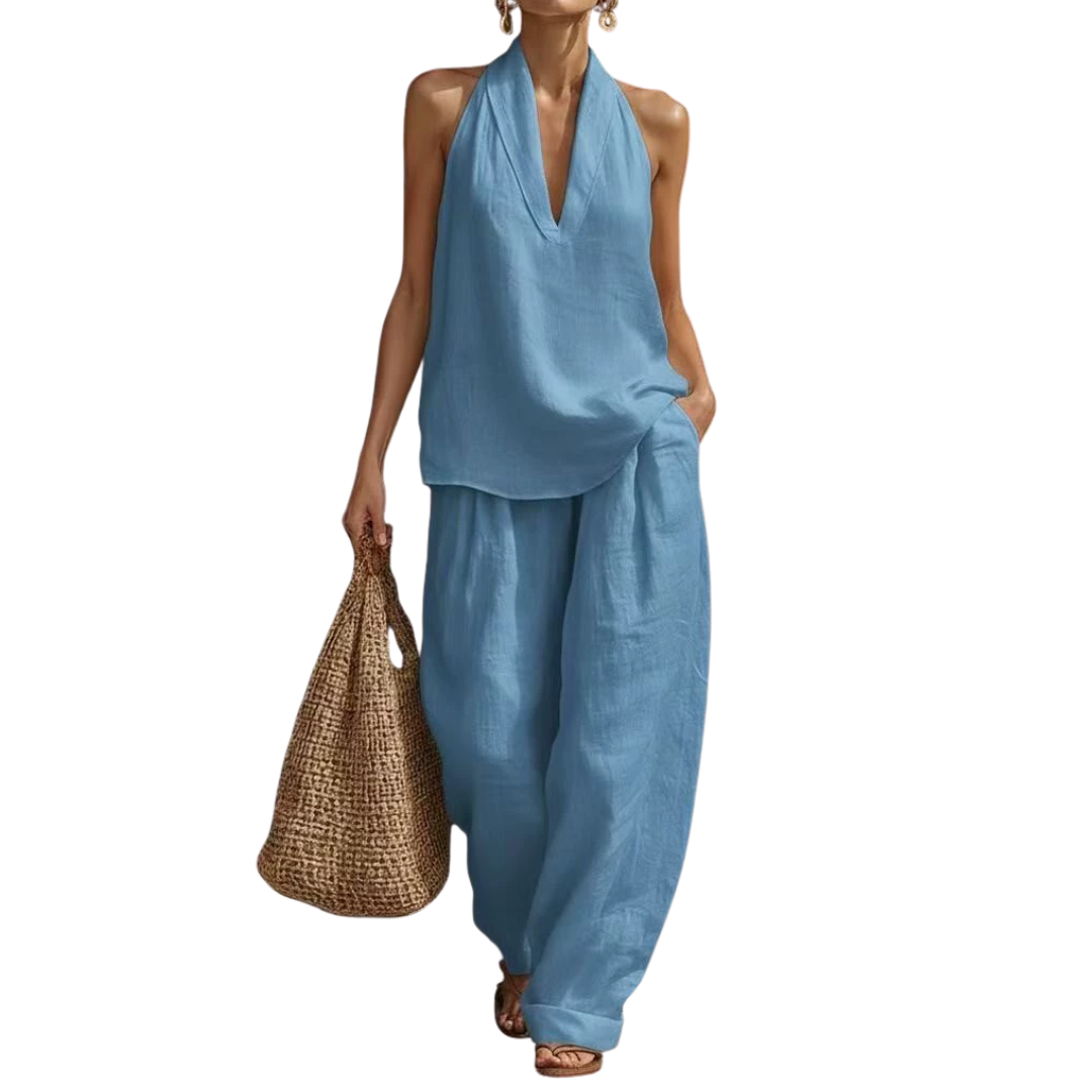 ZURI™ – Breezy Halter Wide-Leg Two Piece Set