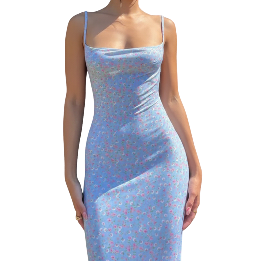 BRIELLA™ – Floral Backless Boho Cami Dress