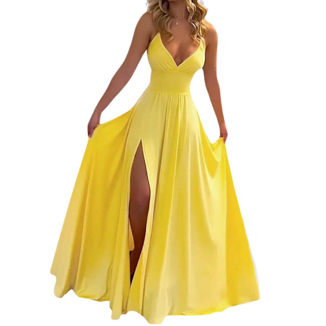 ROXANNE™ – Sleek Spaghetti Strap Slit Maxi Dress