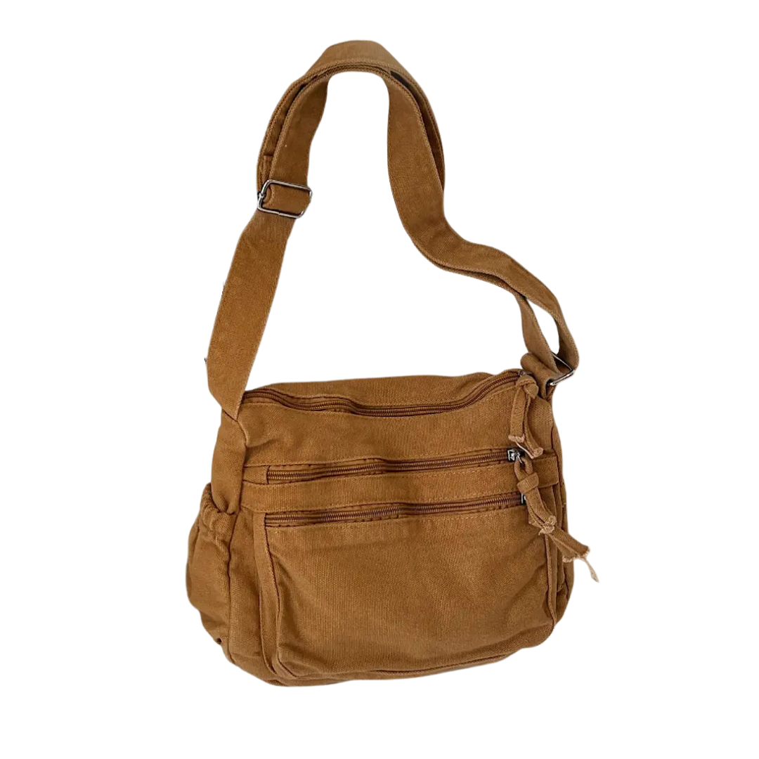 FRANKIE™ – Retro Multi-Pocket Canvas Crossbody Bag