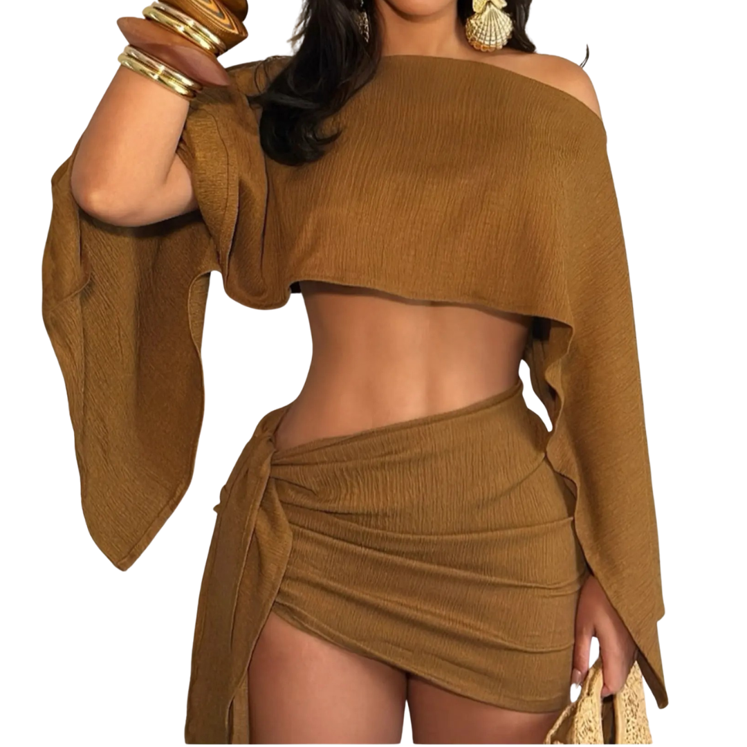 SOLÈNE™ – Breezy Off-Shoulder Vacation Set