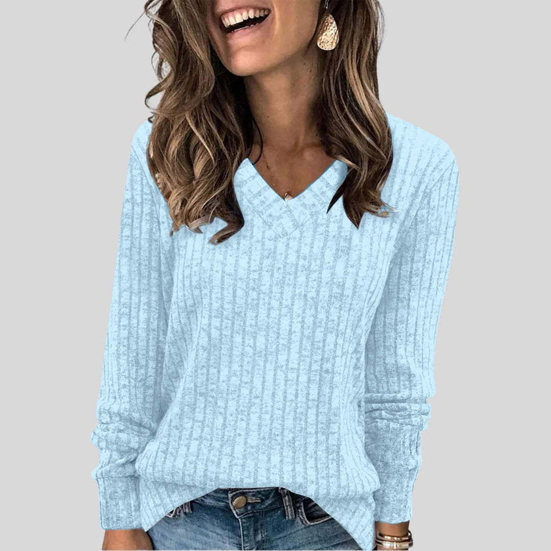 Caryl | Everyday Ribbed V-Neck Top