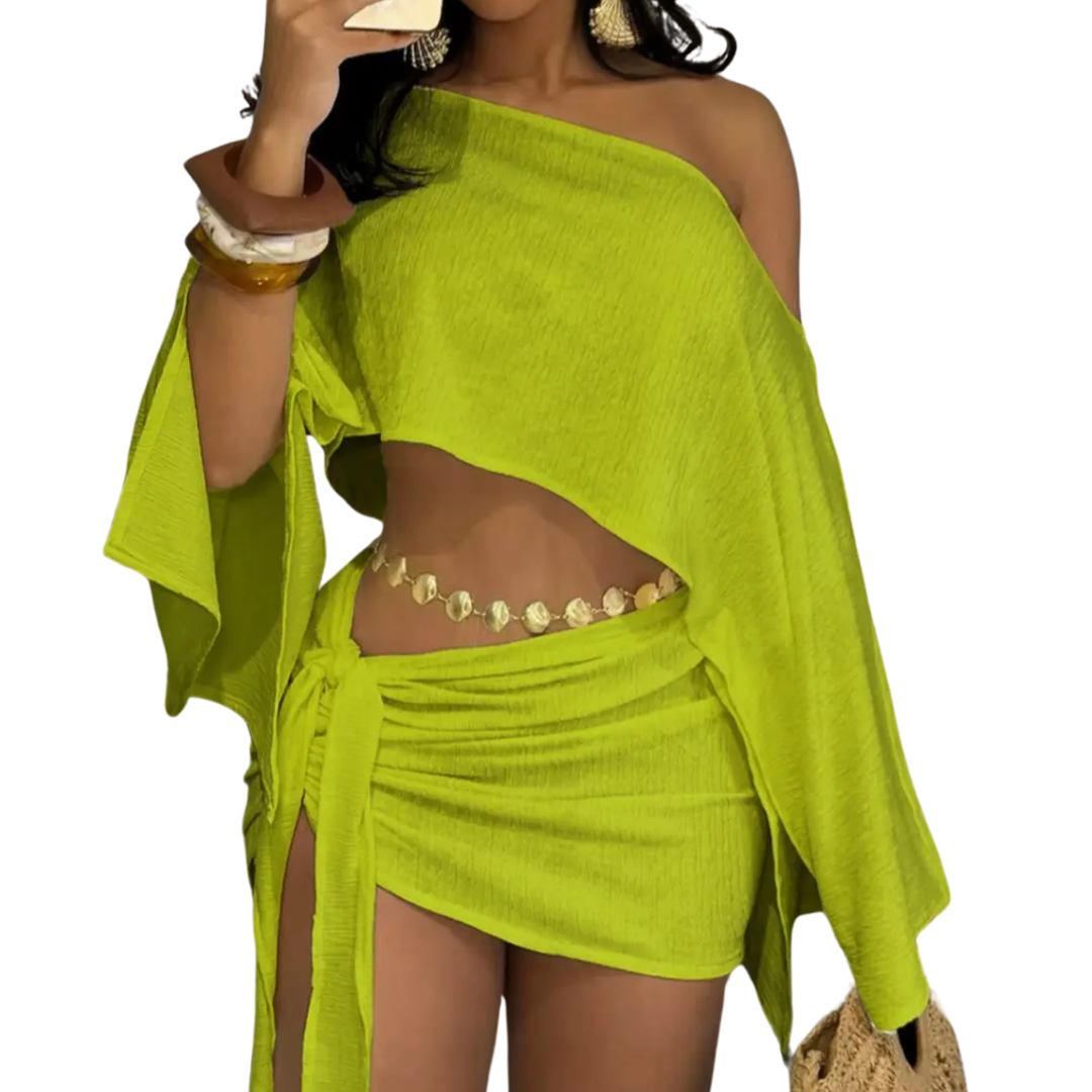 SOLÈNE™ – Breezy Off-Shoulder Vacation Set