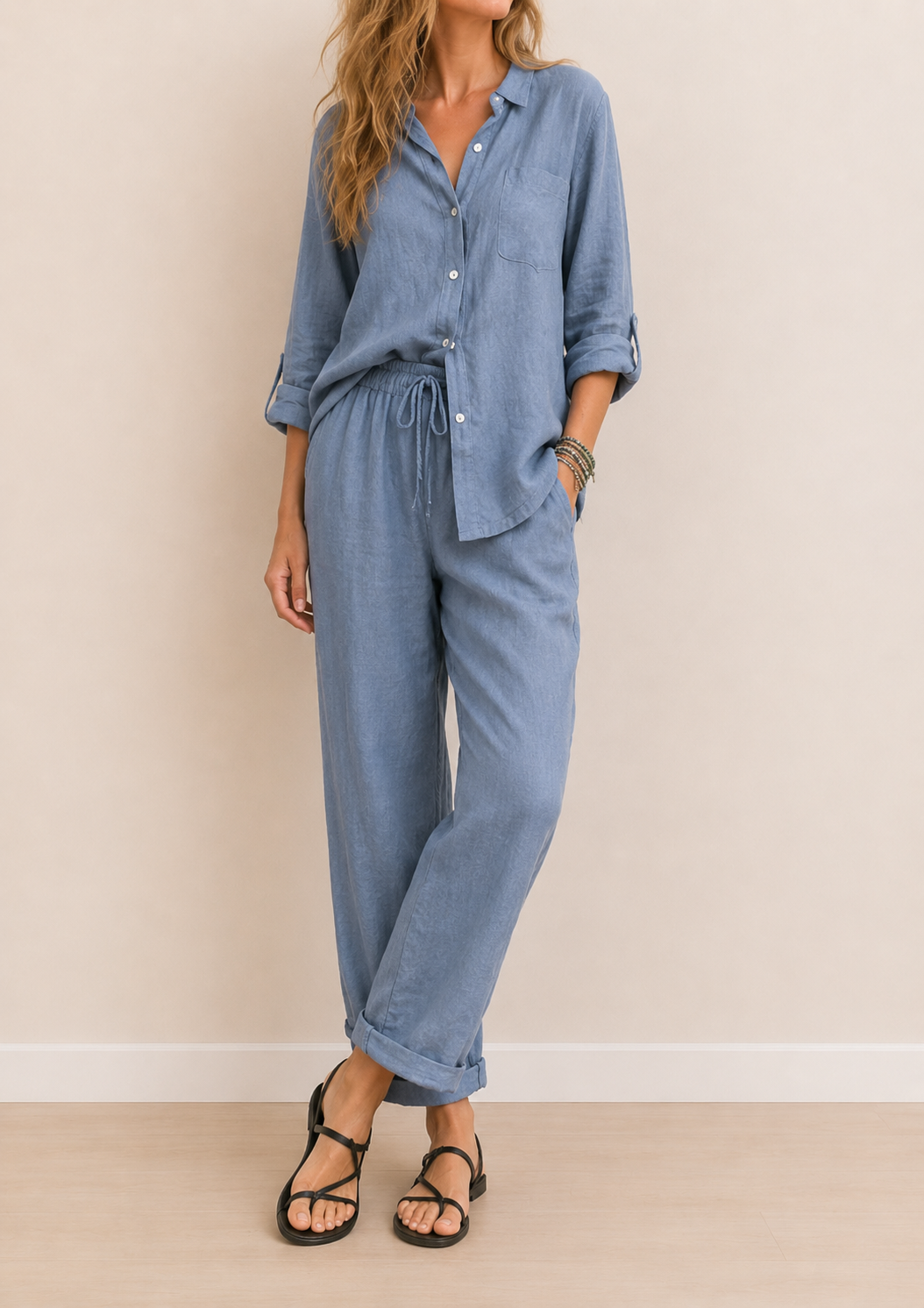 Florence | Textured Shirt & Trouser Co-ord Set