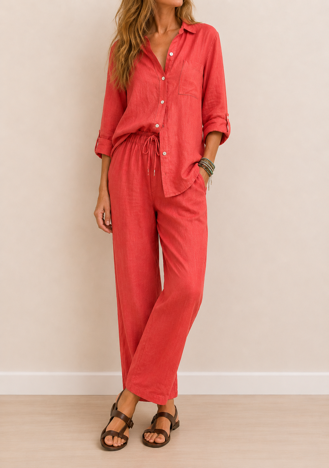Florence | Textured Shirt & Trouser Co-ord Set