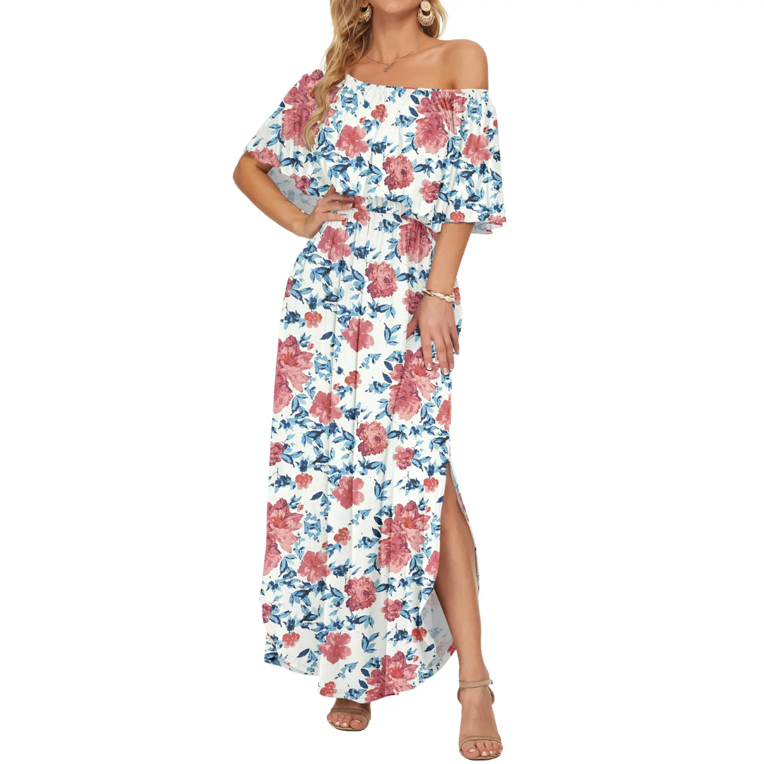 FLORENTINE™ – Floral Off-Shoulder Ruffle Maxi Dress