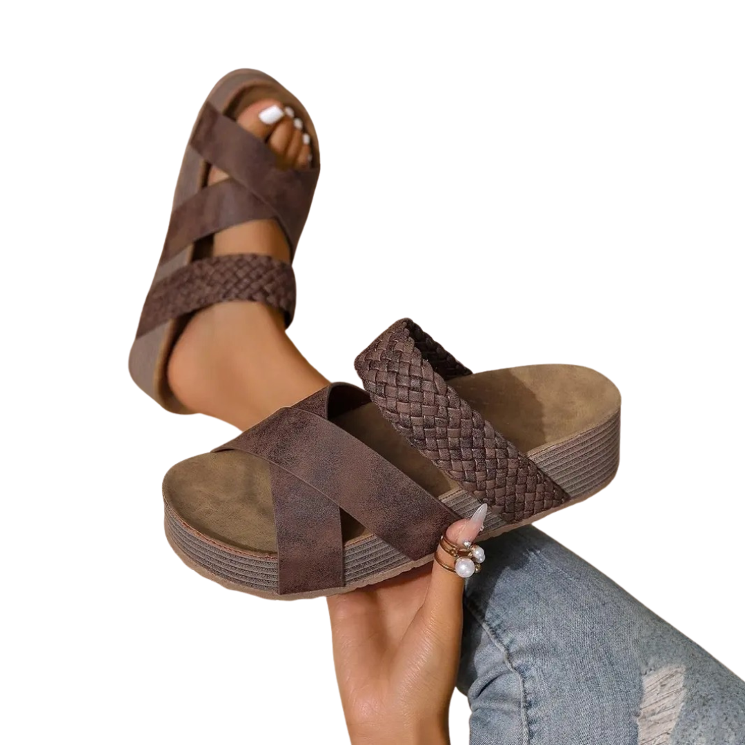 CORI™ – Woven Crossband Thick Sole Sandals