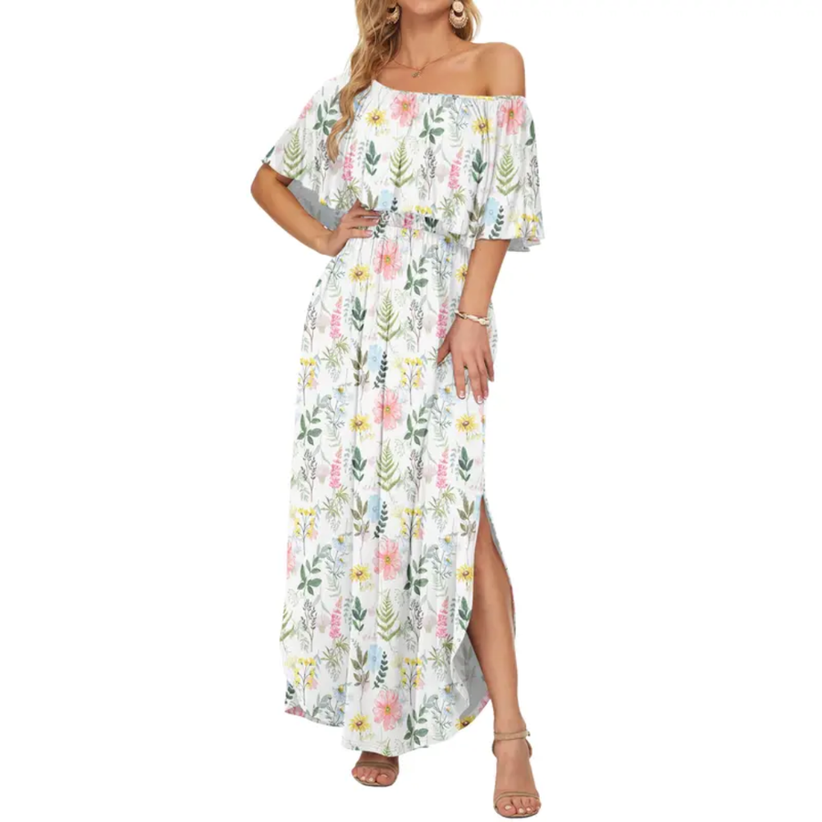 FLORENTINE™ – Floral Off-Shoulder Ruffle Maxi Dress