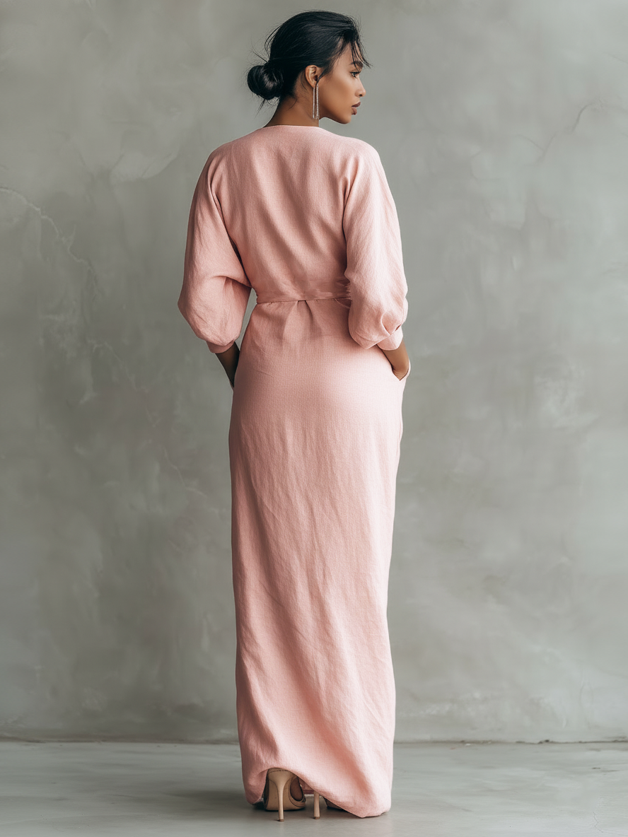 Delphine | Draped Wrap Maxi Dress