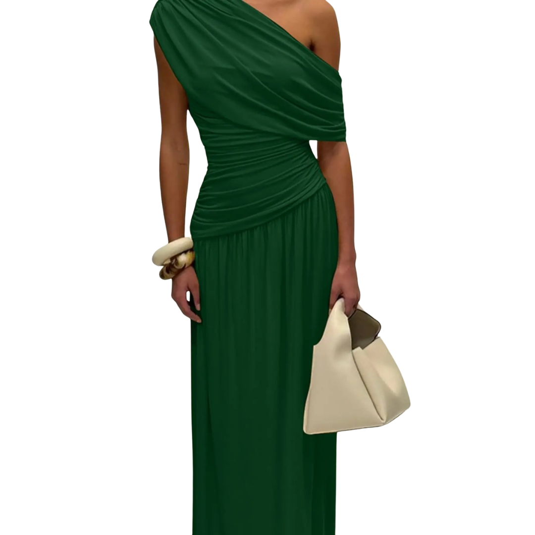 CELINA™ – Sexy Asymmetric Pleated Midi Dress