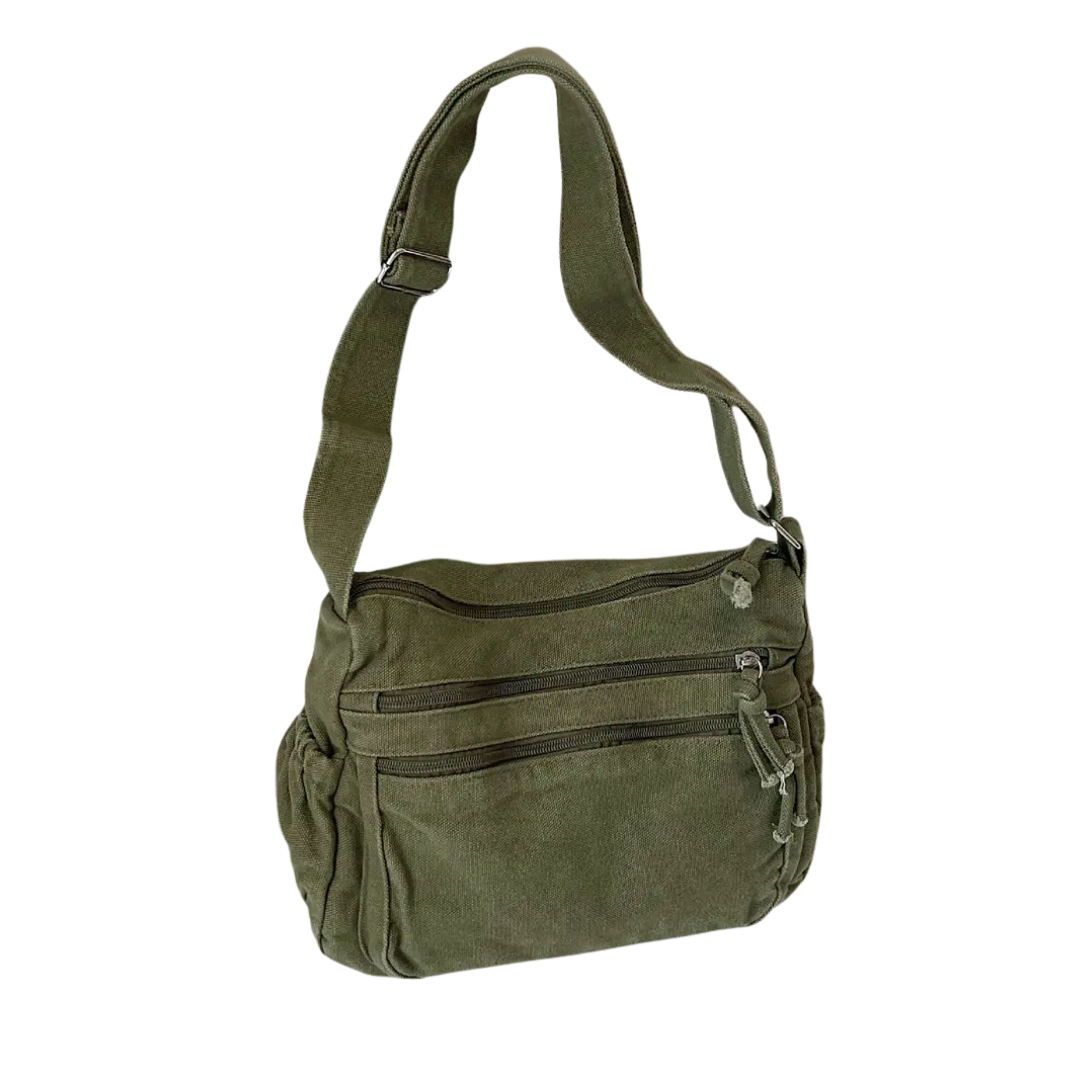 FRANKIE™ – Retro Multi-Pocket Canvas Crossbody Bag