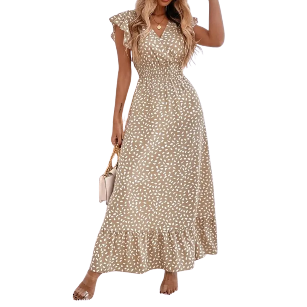 CELESTINE™ – Floral Wrap Boho Midi Dress