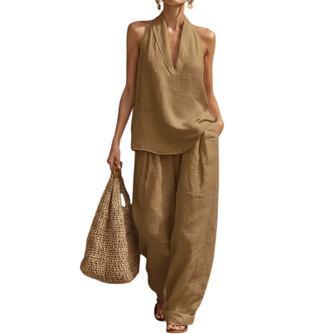 ZURI™ – Breezy Halter Wide-Leg Two Piece Set