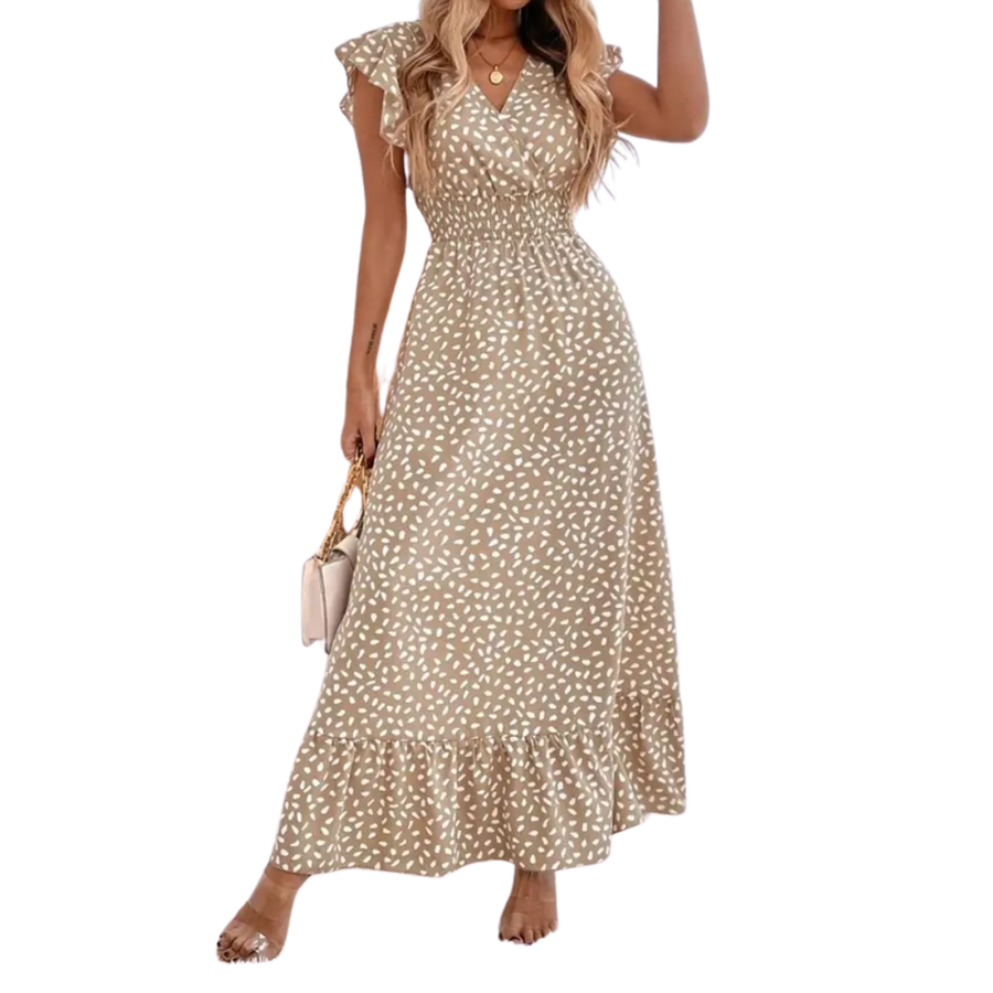 CELINDRA™ – Floral Ruffle Sleeve Boho Dress