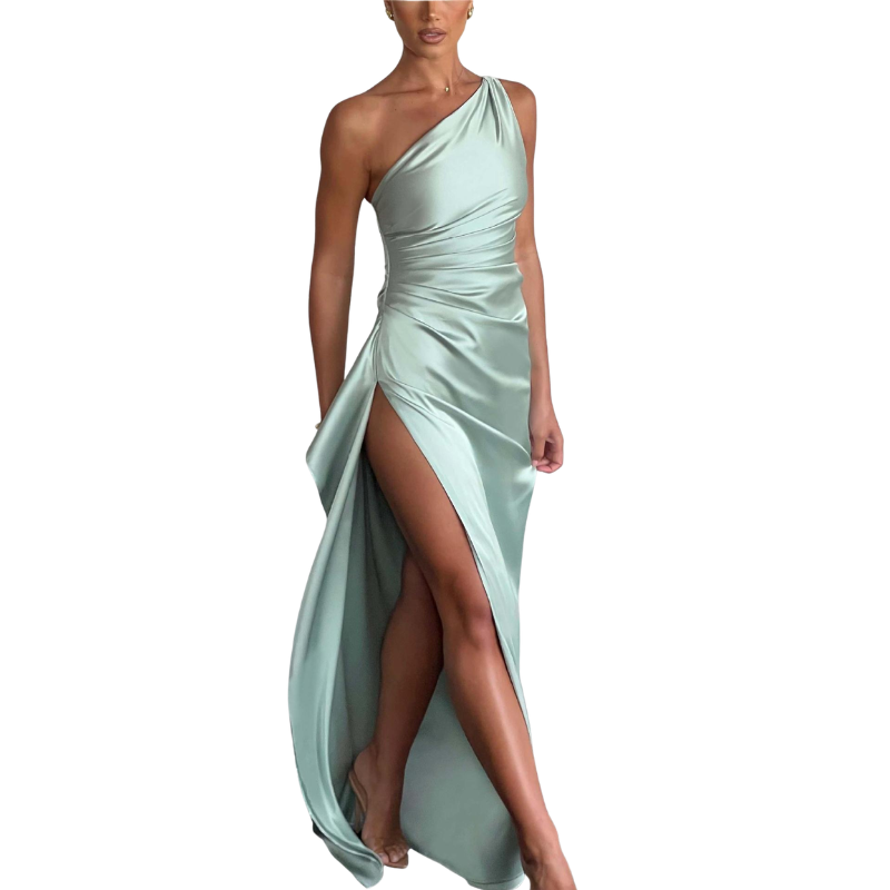 AMBER™ – Sophisticated One Shoulder Maxi Dress
