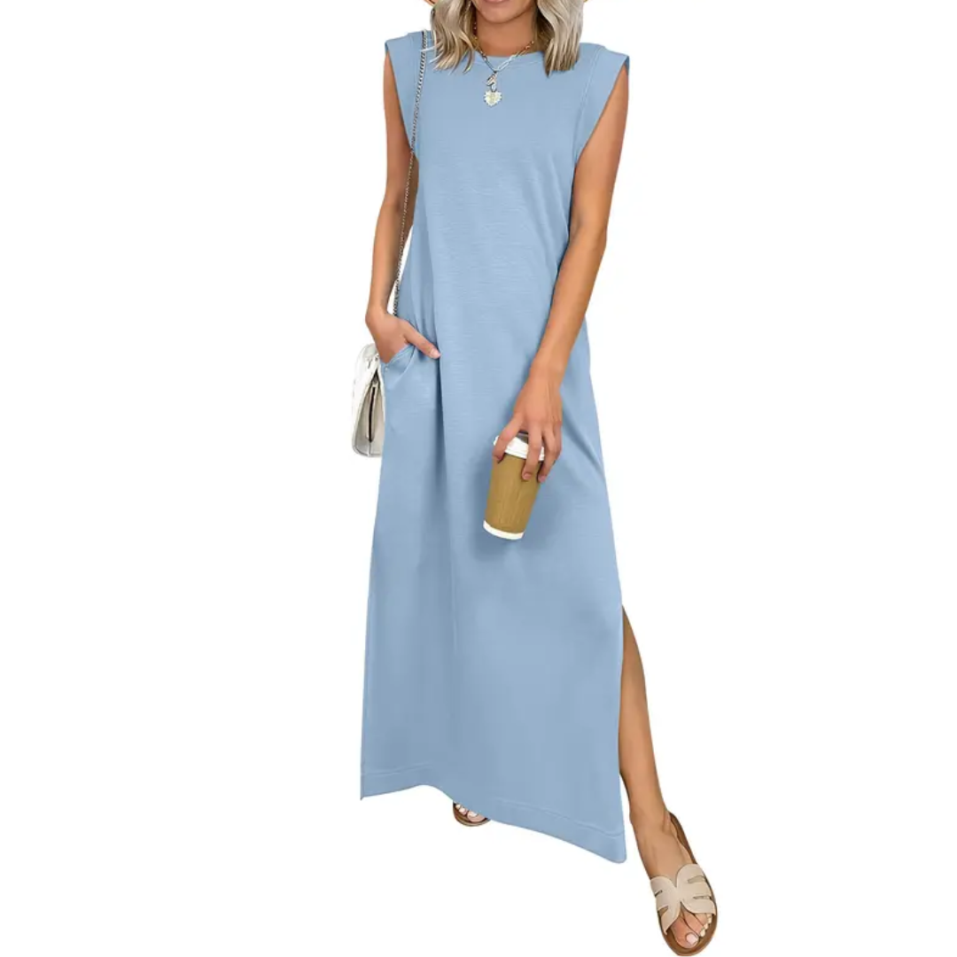 BREEANA™ – Relaxed Sleeveless Split Maxi Dress