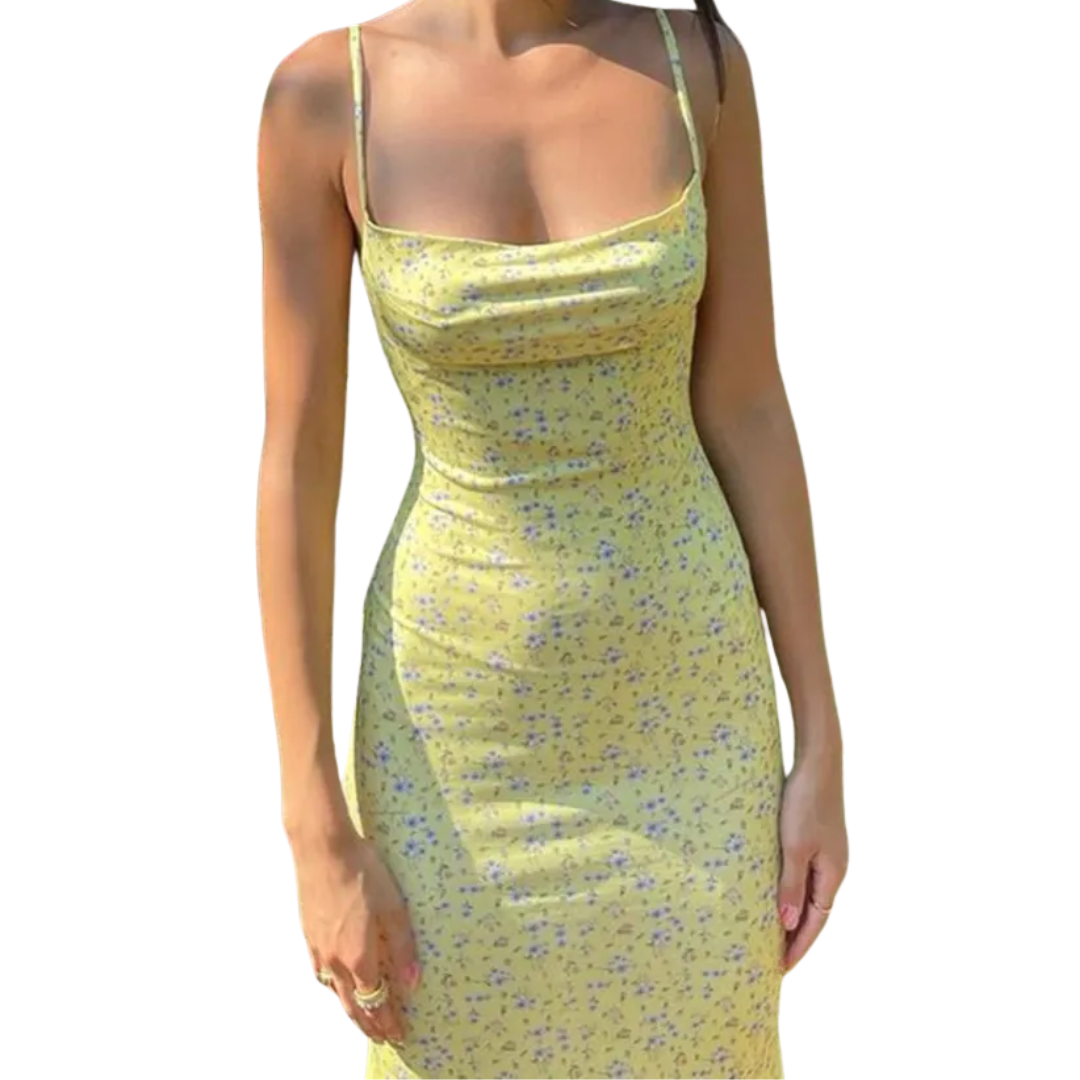 BRIELLA™ – Floral Backless Boho Cami Dress