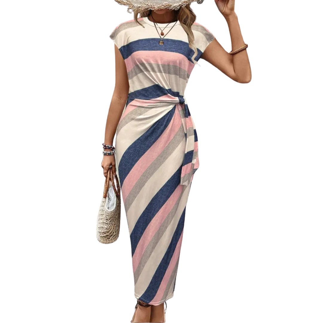 SCARLETT™ – Striped Tie-Waist Bodycon Dress