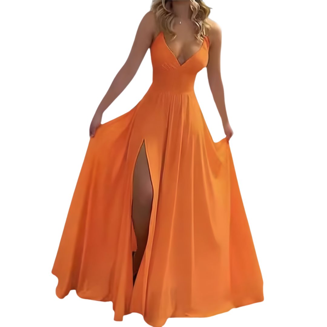 ROXANNE™ – Sleek Spaghetti Strap Slit Maxi Dress