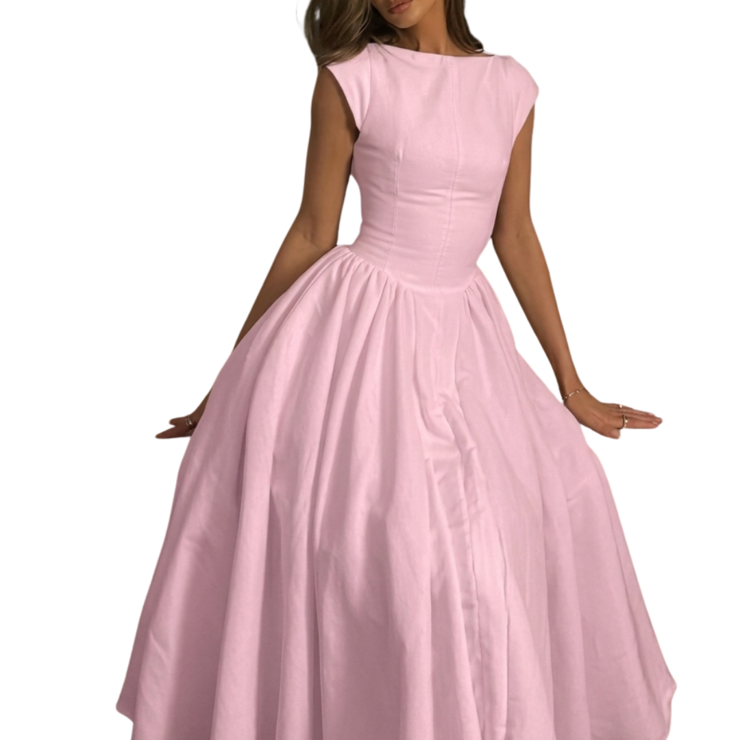 CLARISSA™ – Chic Bardot Backless Maxi Dress