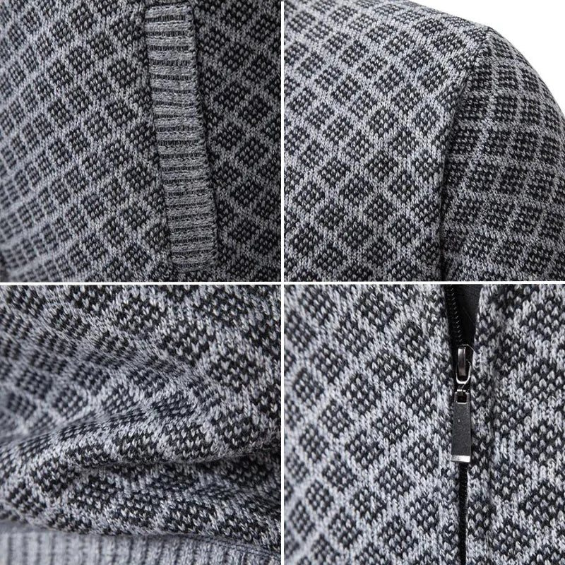 Mark | Diamond-Knit Full-Zip Cardigan