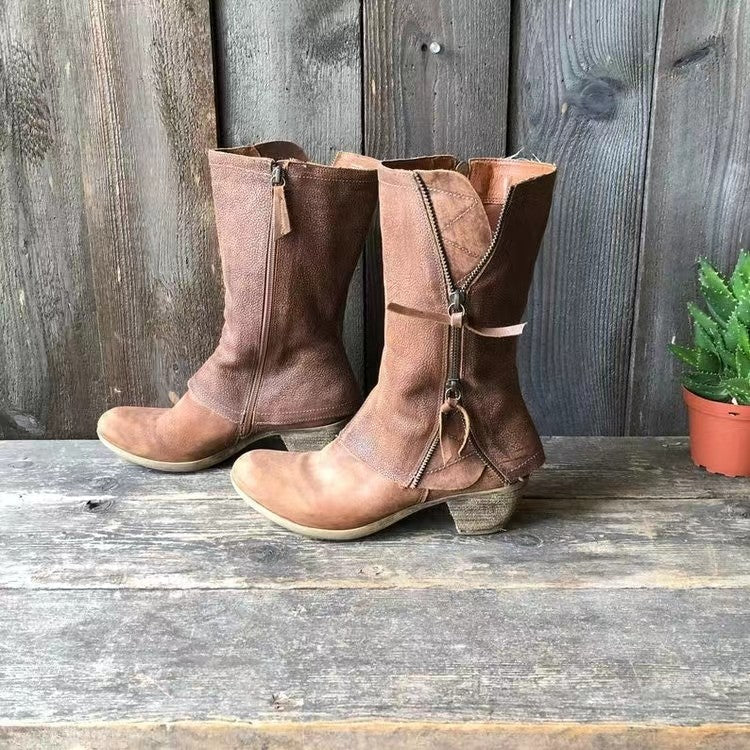 Cosy Zip-Up Mid-Calf Boots