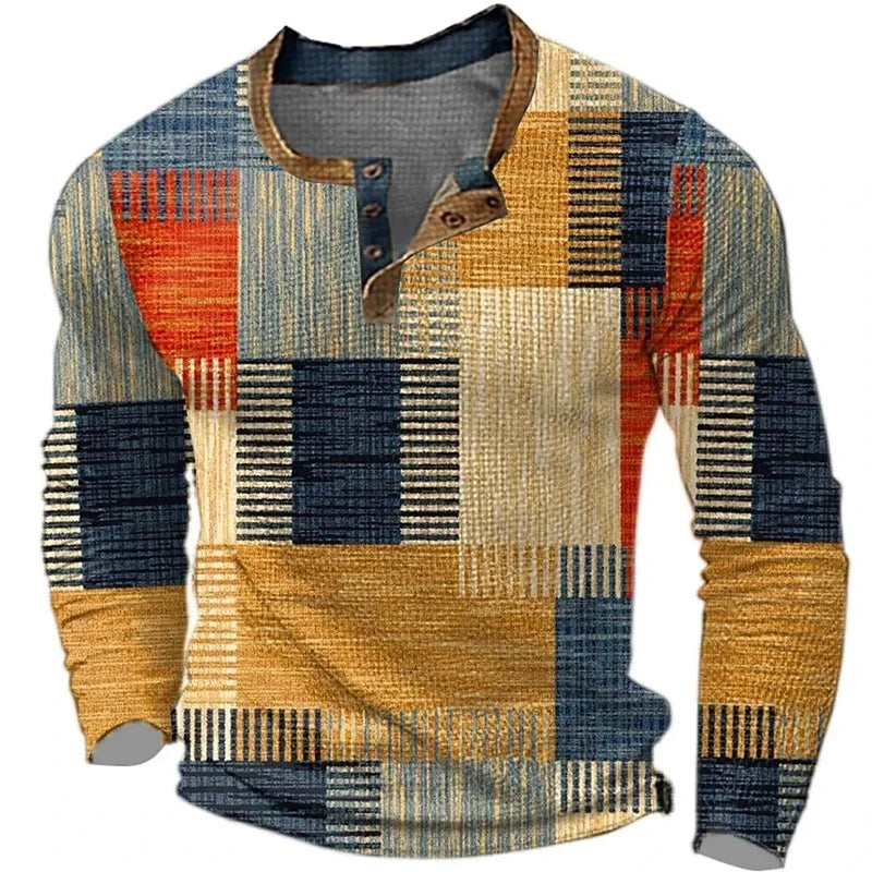 Henry | Patchwork Weave Henley Top