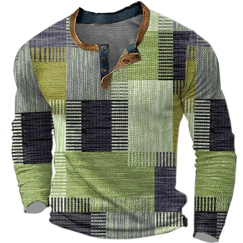 Henry | Patchwork Weave Henley Top