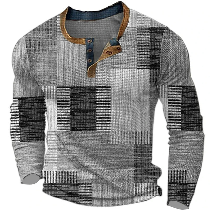 Henry | Patchwork Weave Henley Top