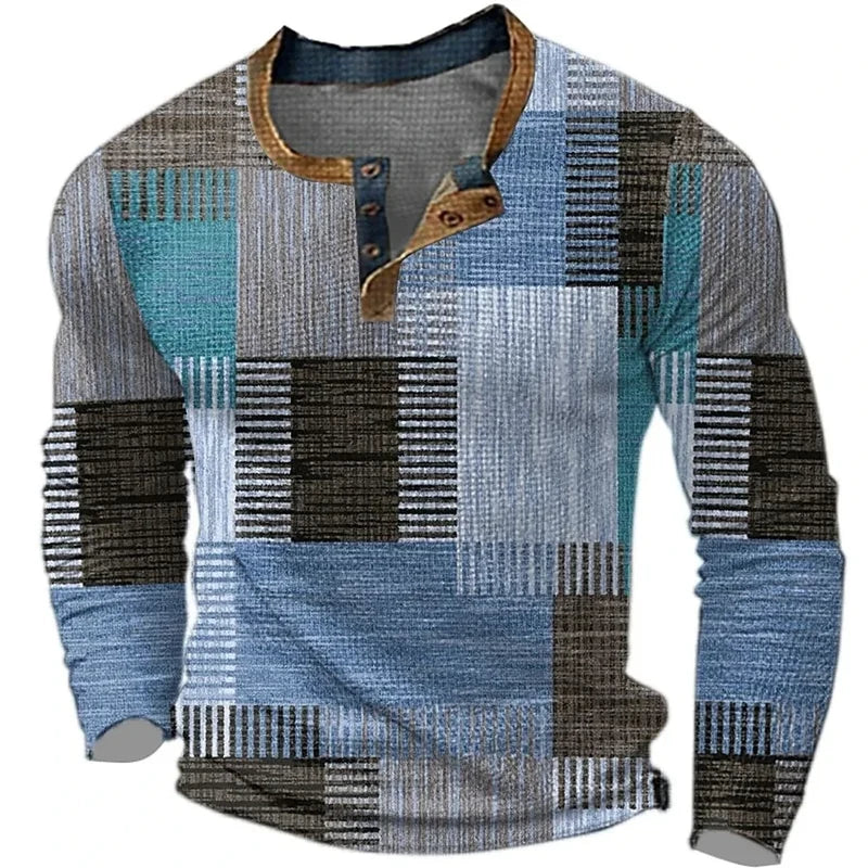 Henry | Patchwork Weave Henley Top
