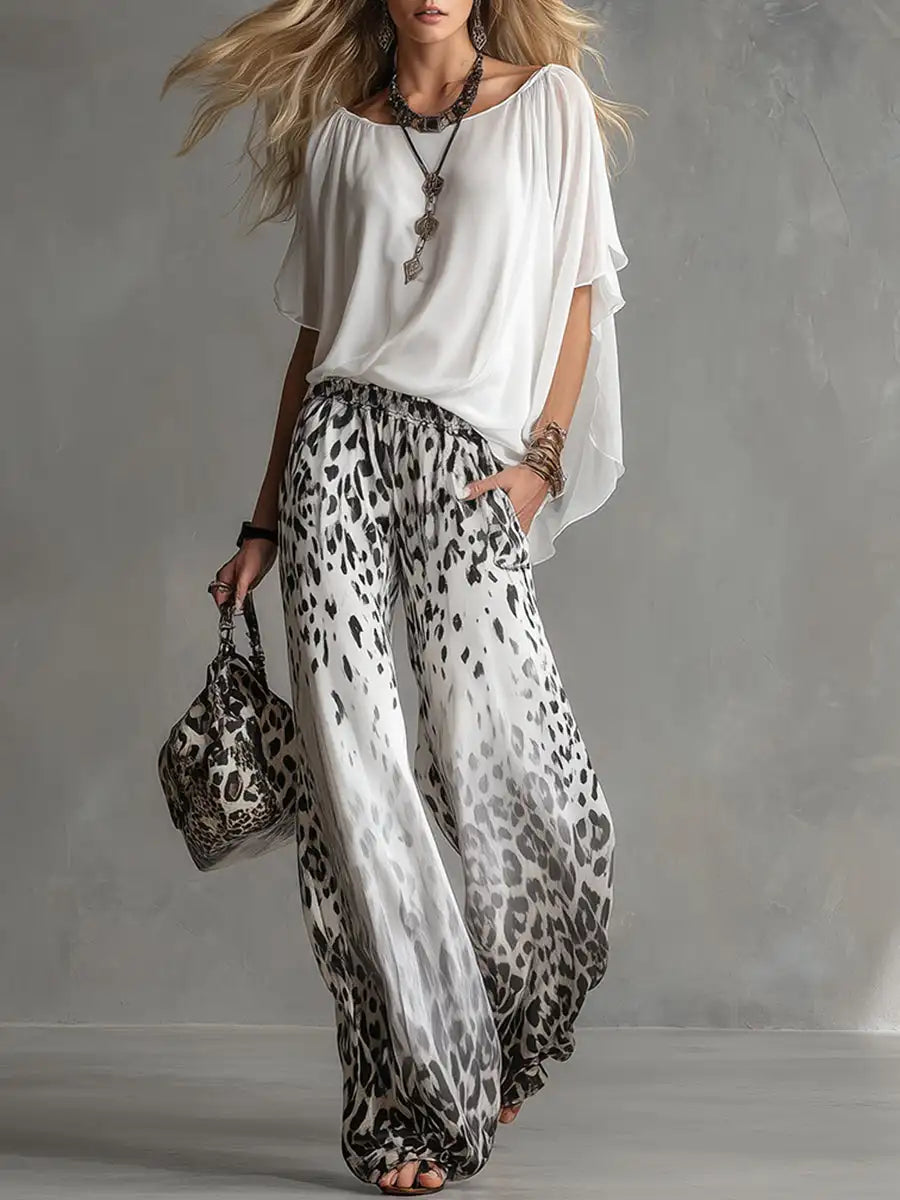Pamela | Floral Printed Blouse and Wide Leg Trouser Co-ord Set