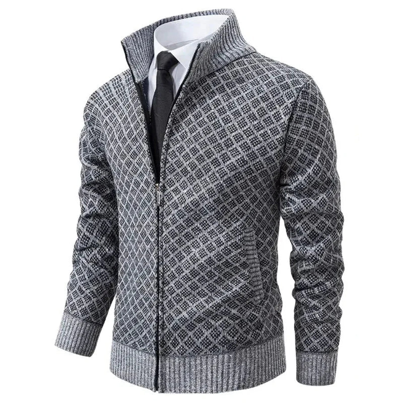 Mark | Diamond-Knit Full-Zip Cardigan
