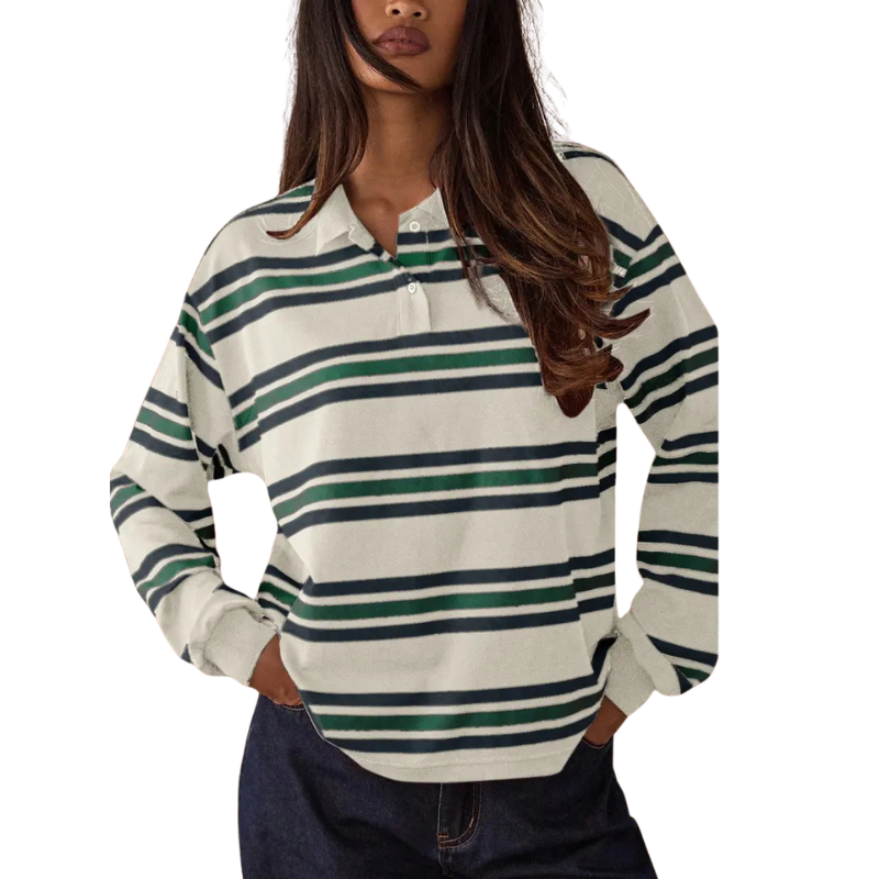 AIKO™ – Refined Striped Long Sleeve Top