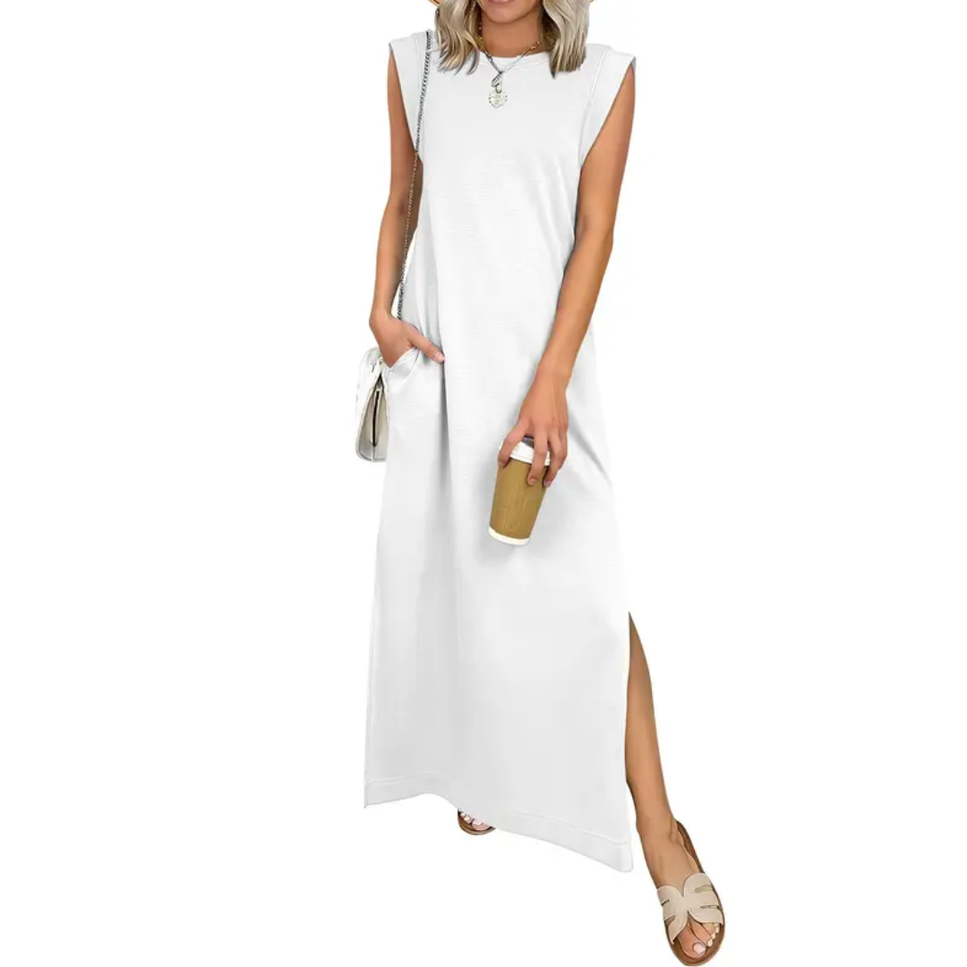 BREEANA™ – Relaxed Sleeveless Split Maxi Dress