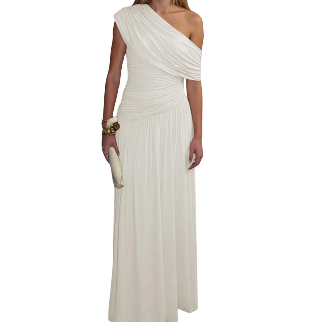 CELINA™ – Sexy Asymmetric Pleated Midi Dress