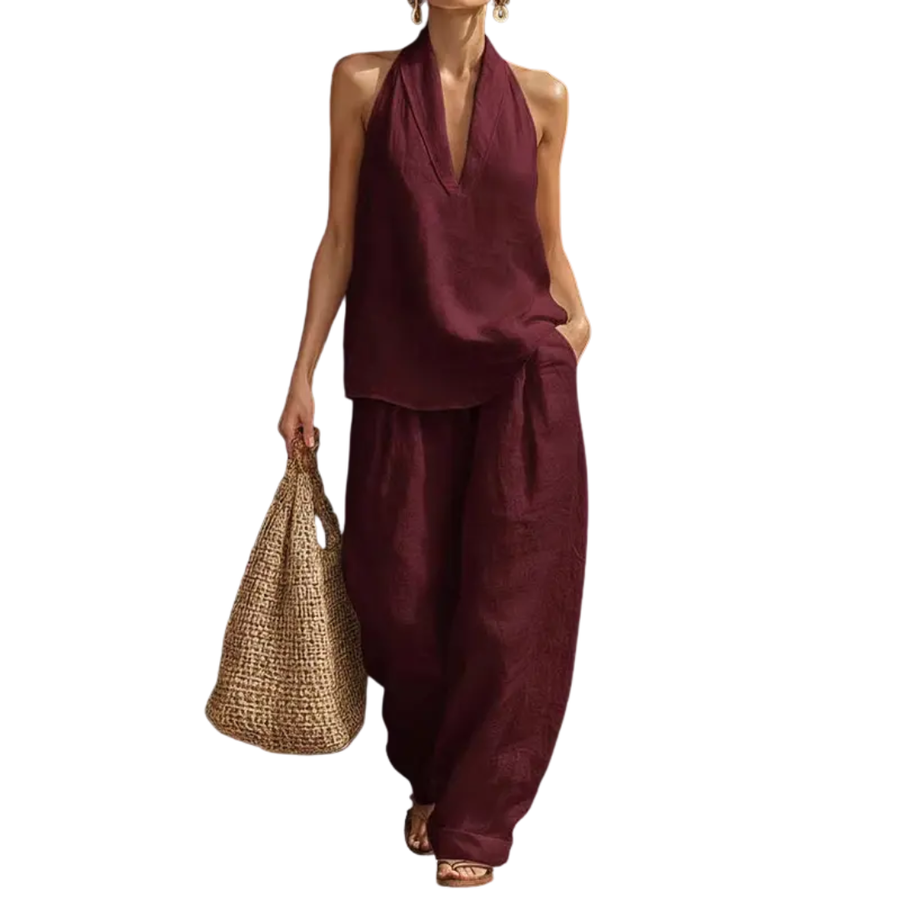 ZURI™ – Breezy Halter Wide-Leg Two Piece Set