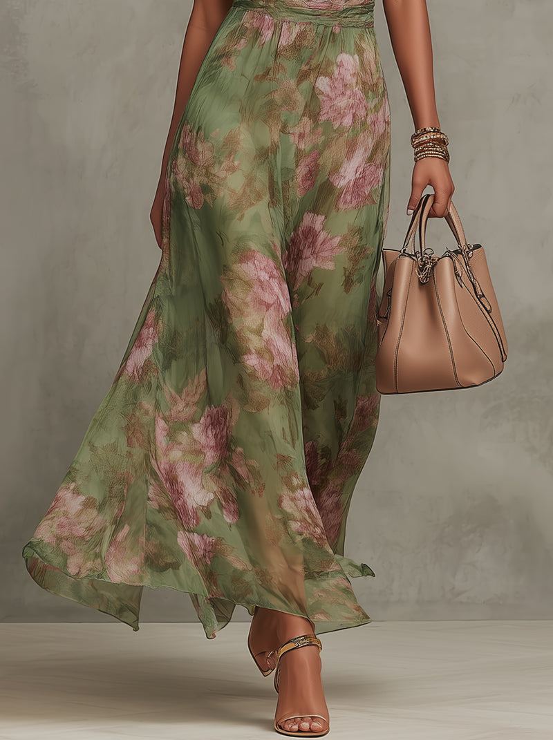 Seraphina | Halter Neck Floral Maxi Dress