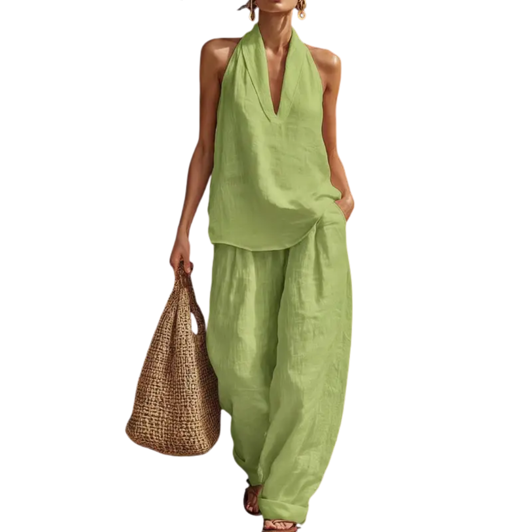 ZURI™ – Breezy Halter Wide-Leg Two Piece Set