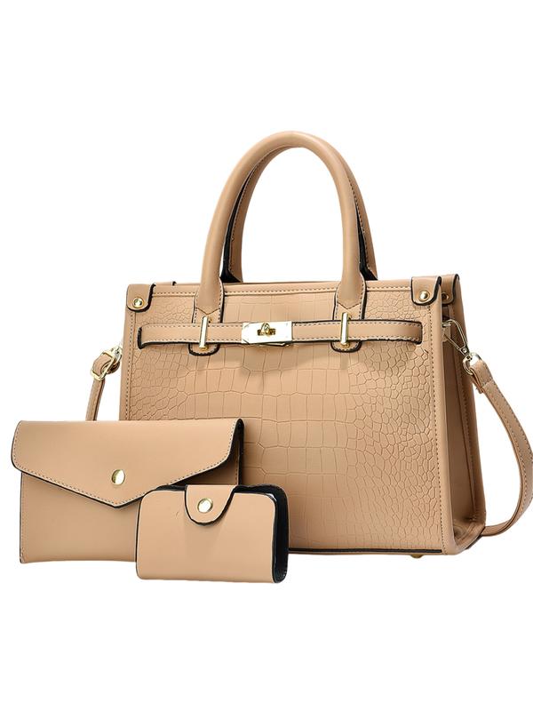 ALENOR™ – Crocodile Embossed Large Capacity Crossbody Handbag Set