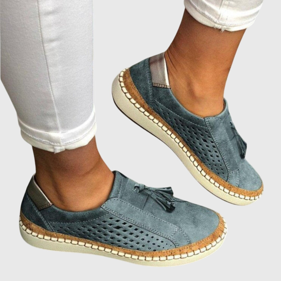 Josephine | Tassel Perforated Slip-On Trainers